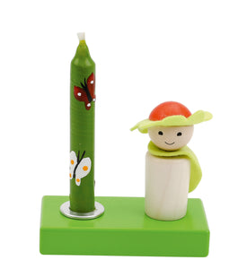 Ahrens AHS - Holz Steckfigur Blumenmädchen natur orange grün