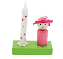 Laden Sie das Bild in den Galerie-Viewer, Ahrens AHS - Holz Steckfigur Blumenmädchen pink