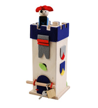 Laden Sie das Bild in den Galerie-Viewer, Ahrens AHS - Holz Filz Spardose Schatzturm blau