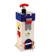 Laden Sie das Bild in den Galerie-Viewer, Ahrens AHS - Holz Filz Spardose Schatzturm blau