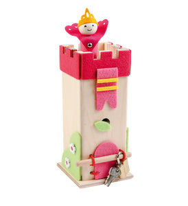 Ahrens AHS - Holz Filz Spardose Schatzturm pink