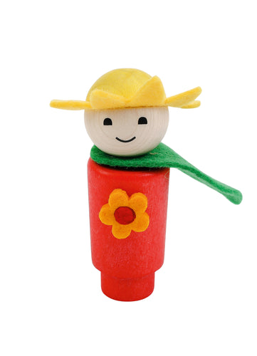 Ahrens AHS - Holz Steckfigur Blumenmädchen orange