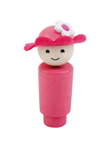 Laden Sie das Bild in den Galerie-Viewer, Ahrens AHS - Holz Steckfigur Blumenmädchen pink