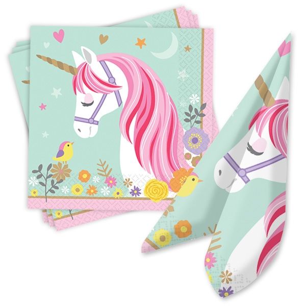 Amscan - Magisches Einhorn Servietten 16 St. 33x33cm