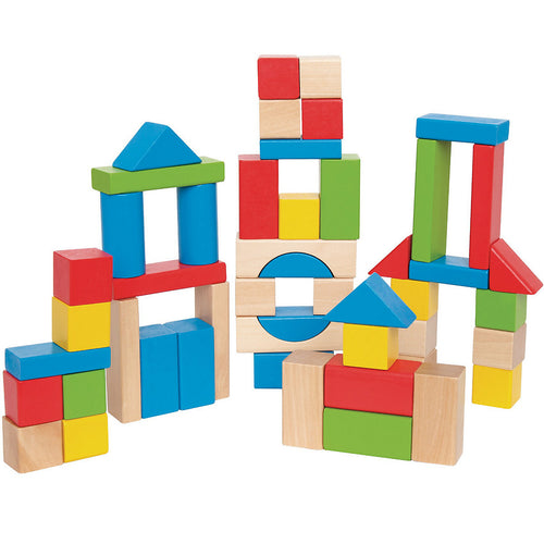 Hape - Holz Bunte Bausteine Holzbausteine 50 tlg.