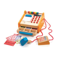 Laden Sie das Bild in den Galerie-Viewer, Hape - Holz Kasse Registrierkasse inkl. Spielgeld, Scanner und Bankkarte
