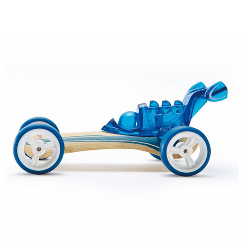 Hape - Bambus Fahrzeug Auto Dragster blau