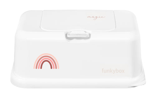 Funkybox - Feuchttücher Box Regenbogen pink weiß