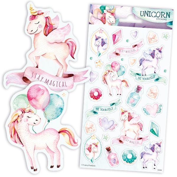 Glitzersticker Aufkleber Einhorn 1 Bogen