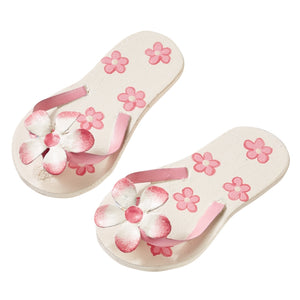 Deko Flip Flop Paar Farbe rosa Blumen