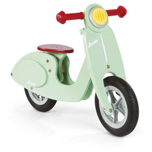 Laden Sie das Bild in den Galerie-Viewer, Janod Holz Laufrad Vespa Roller, mint höhenverstellbar Luftreifen J03243