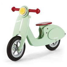 Laden Sie das Bild in den Galerie-Viewer, Janod Holz Laufrad Vespa Roller, mint höhenverstellbar Luftreifen J03243