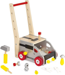 Janod Holz Werkbank Wagen magnetisch "Redmaster" Lauflernwagen J06487