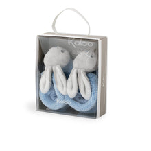 Laden Sie das Bild in den Galerie-Viewer, Kaloo - Plume Baby Schuhe Plüsch Hase blau mit Rassel