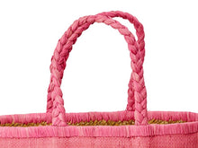 Laden Sie das Bild in den Galerie-Viewer, Rice - Rafia Bastkorb Kinderkorb pink Marienkäfer