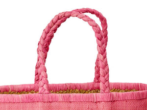 Rice - Rafia Bastkorb Kinderkorb pink Marienkäfer