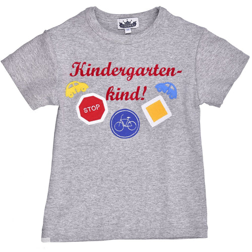 P. Eisenherz - Tshirt Kindergartenkind Verkehrszeichen grau