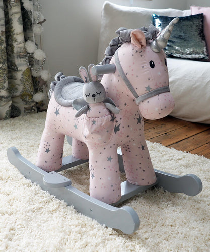 Little Bird told me - Holz Stoff Schaukelpferd Einhorn Celeste und Fae