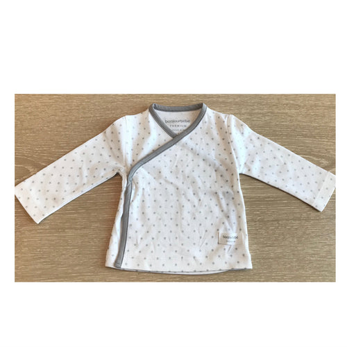 Bonjourbébé Premium - Wickel Langarmshirt Sterne grau