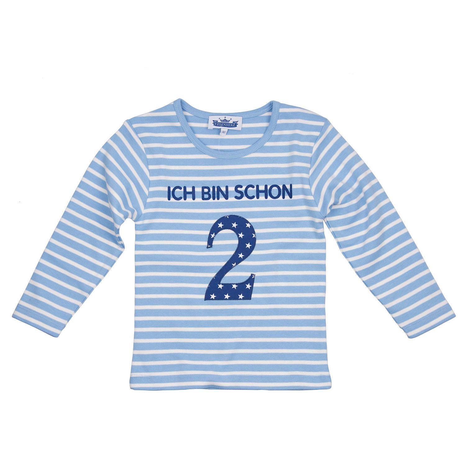 P. Eisenherz - Langarmshirt Geburtstag Ich bin schon 2 blau