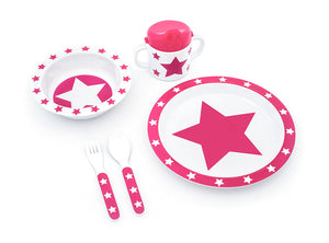 Pimpalou - Melamin Geschirr Set 5 teilig Sterne pink fuchsia