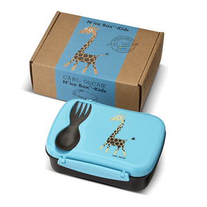 Carl Oscar - Brotdose mit abnehmbarem Kühlpack Giraffe blau