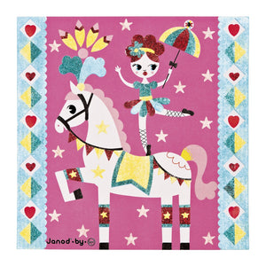 Janod Kreativ Malen Set Karten mit Glitzerfarbe Ballerina J07757