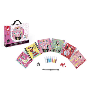 Janod Kreativ Malen Set Karten mit Glitzerfarbe Ballerina J07757