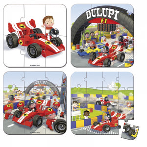 Janod 4 Puzzle im Koffer "Formel 1" J02884