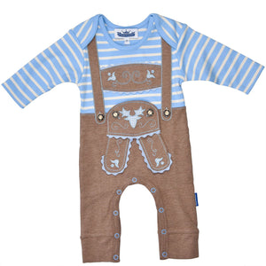 P. Eisenherz - Strampler Overall Lederhose blau