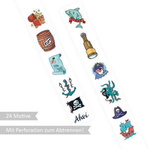 Grätz Verlag - Kinder 1 Meter Tattoorolle lustige Piraten
