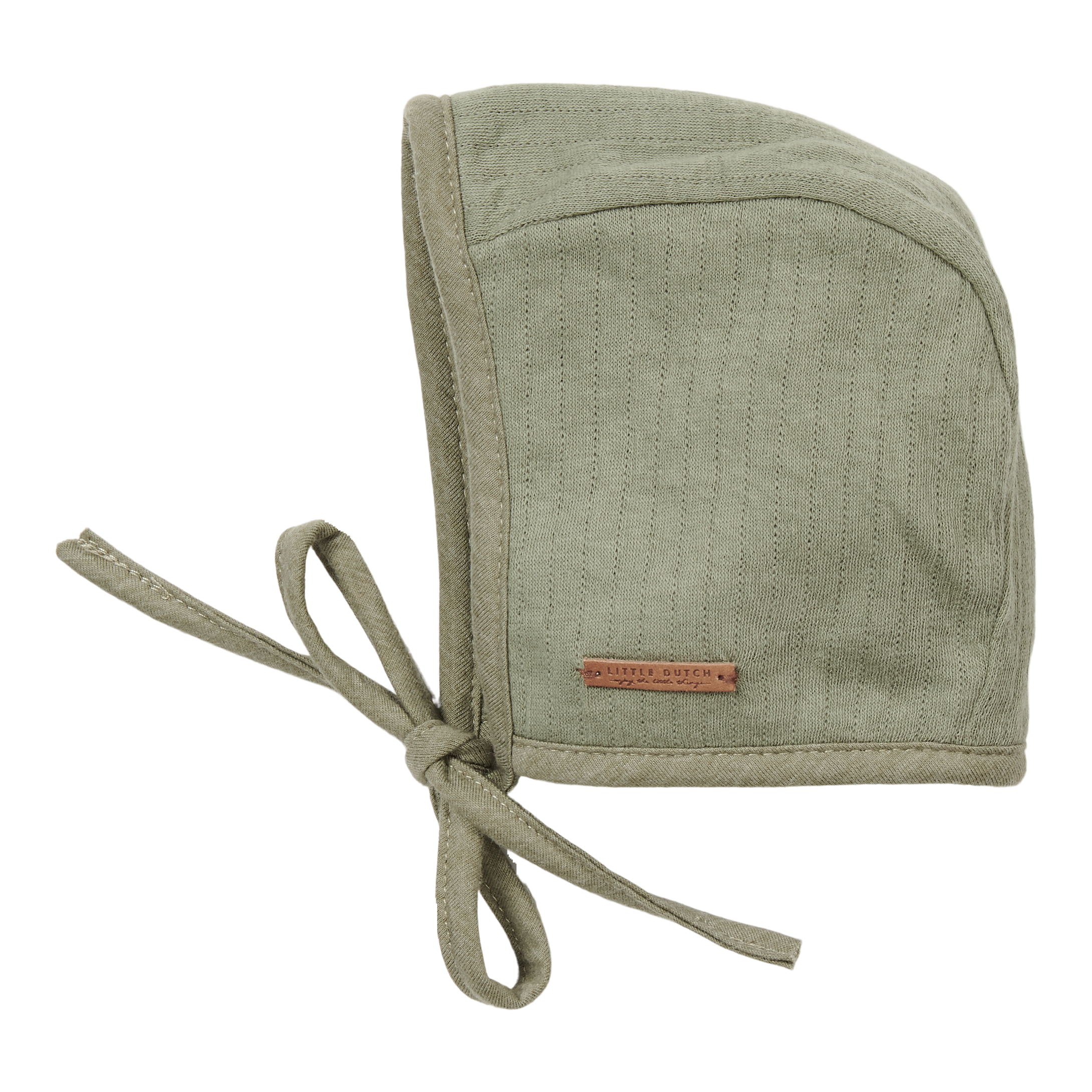 Little Dutch - Babymütze mit Bindebändern pure olive