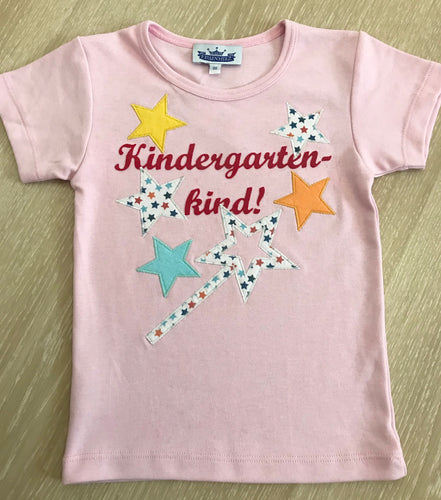 P. Eisenherz - T-Shirt Kindergartenkind Sterne Feenstab rosa