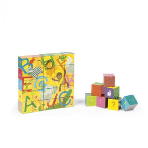 Janod Motivwürfel Alphabet ABC , 32 Würfel für 2 Motive, 4 Andere J02993
