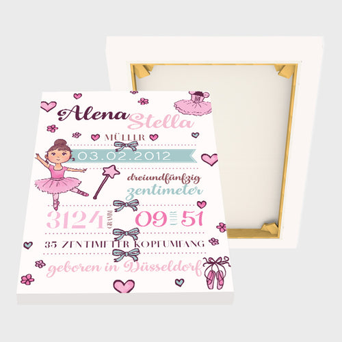 Stekora Design - Babydaten Leinwand Motiv Ballerina