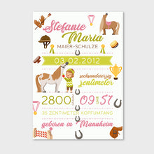 Laden Sie das Bild in den Galerie-Viewer, Stekora Design - Babydaten Hardcover Notizbuch 64 Seiten Motiv Pferde