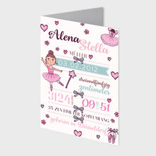 Laden Sie das Bild in den Galerie-Viewer, Stekora Design - Babydaten Karten SET Motiv Ballerina