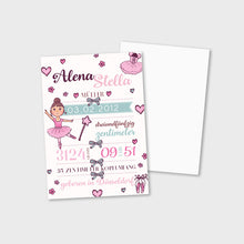 Laden Sie das Bild in den Galerie-Viewer, Stekora Design - Babydaten Karten SET Motiv Ballerina
