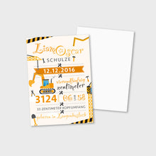 Laden Sie das Bild in den Galerie-Viewer, Stekora Design - Babydaten Karten SET Motiv Bagger