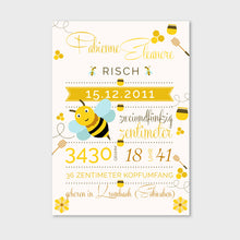 Laden Sie das Bild in den Galerie-Viewer, Stekora Design - Babydaten Hardcover Notizbuch 64 Seiten Motiv Biene