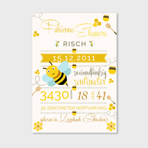 Stekora Design - Babydaten Hardcover Notizbuch 64 Seiten Motiv Biene