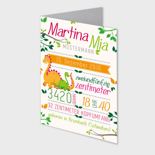 Stekora Design - Babydaten Karten SET Motiv Dino