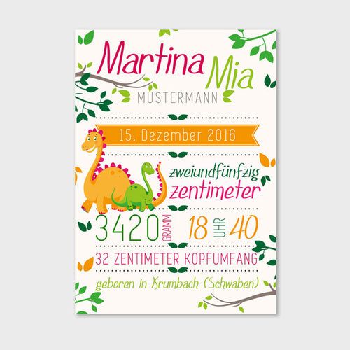 Stekora Design - Babydaten Hardcover Notizbuch 64 Seiten Motiv Dino