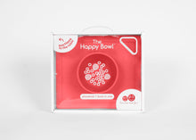 Laden Sie das Bild in den Galerie-Viewer, EZPZ Happy Bowl Silikon Schüssel Farbe koralle rot Essmatte