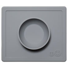 Laden Sie das Bild in den Galerie-Viewer, EZPZ Happy Bowl Silikon Schüssel Farbe grau Essmatte