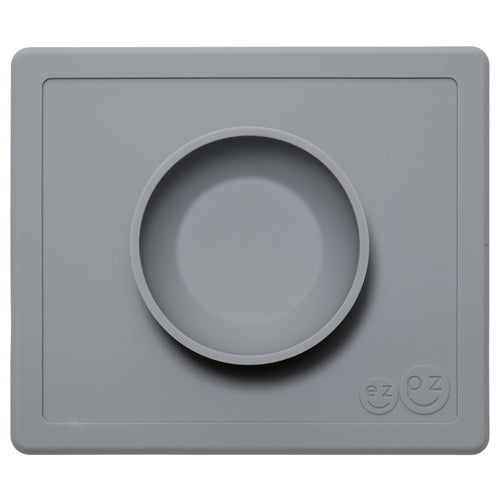 EZPZ Happy Bowl Silikon Schüssel Farbe grau Essmatte