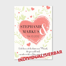 Laden Sie das Bild in den Galerie-Viewer, Stekora Design - Hochzeitsdaten Jahrestag Hardcover Notizbuch 64 Seiten Motiv Herz