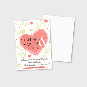 Stekora Design - Hochzeitsdaten Jahrestag Karten SET Motiv Herz