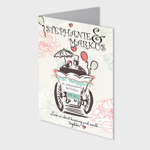 Stekora Design - Hochzeitsdaten Karten SET Motiv Kutsche