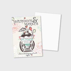 Stekora Design - Hochzeitsdaten Karten SET Motiv Kutsche